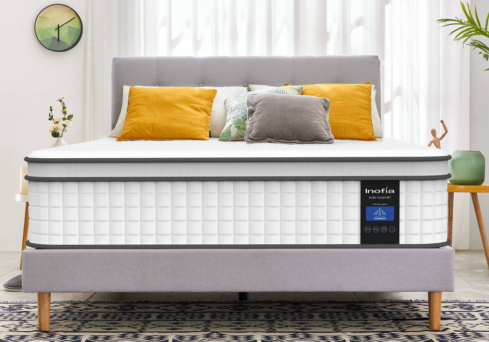 Inofia 12 Inch Hybrid Mattress with Waterproof Bamboo Protector
